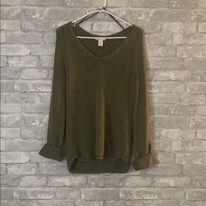 olive green knit sweater (h&m)
